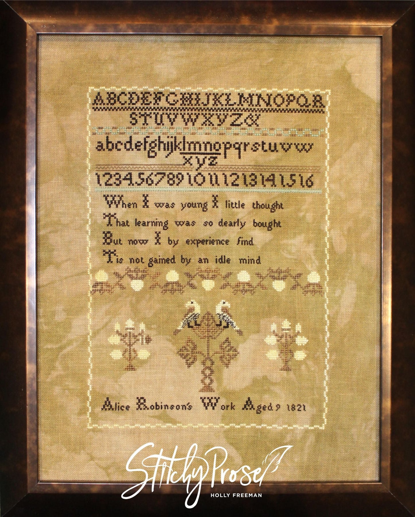 Alice Robinson 1821 Reproduction Sampler