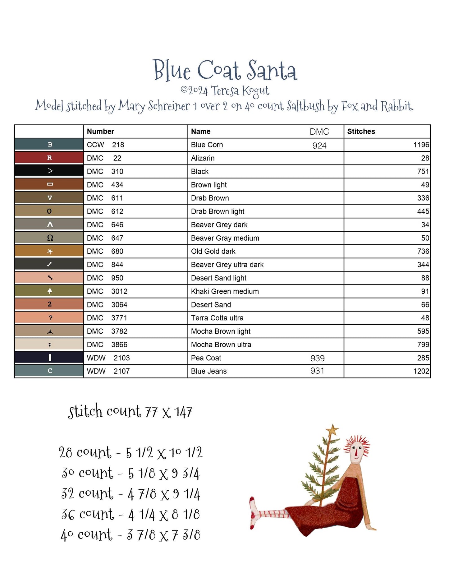 Blue Coat Santa