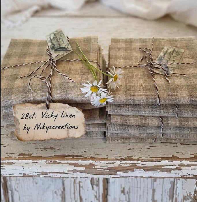 Linen 28ct Vichy 50x50 cm