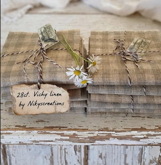 Linen 28ct Vichy 50x50 cm