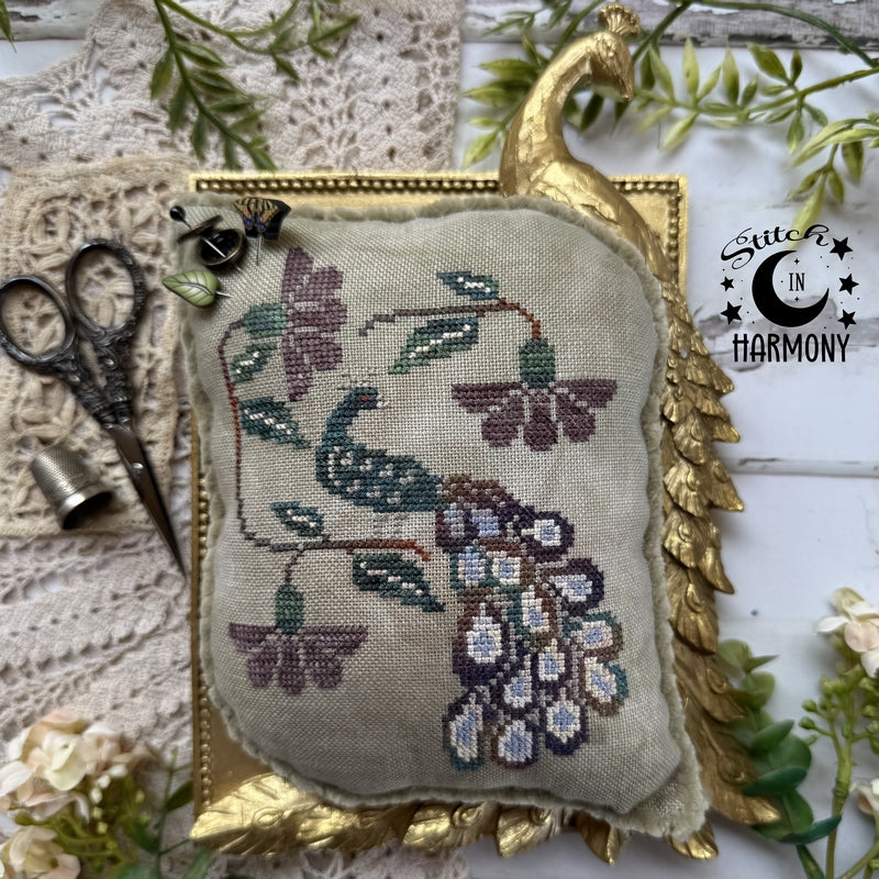 Peacock and Flowers